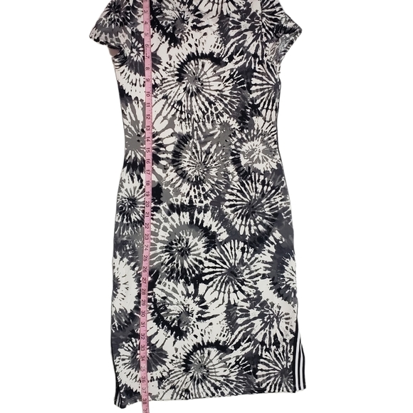 Gray White Tie Dye Bodycon T-Shirt Dress Juniors Sz Med 7-9 Crewneck Stretchy - Picture 12 of 16